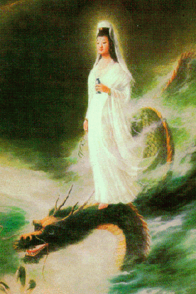 Quan Yin riding the dragon
