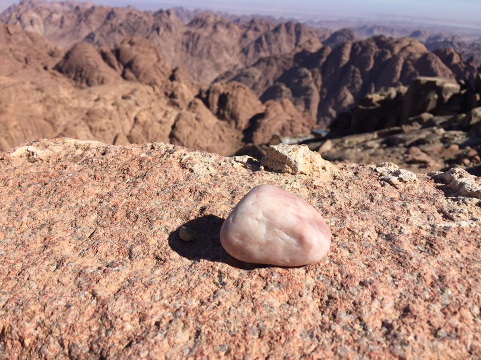 My prayer rock from the Bedouin desert left as offering on top of Mt Sinai